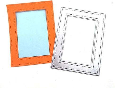 قوالب قطع معدنية بإطار مستطيل مقاس 3.7 × 4.8 بوصة من LZBRDY لصنع البطاقات وخلفية قصاصات القصاصات لآلات قطع القوالب in Kuwait