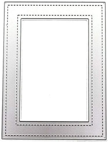 قوالب قطع معدنية بإطار مستطيل مقاس 3.7 × 4.8 بوصة من LZBRDY لصنع البطاقات وخلفية قصاصات القصاصات لآلات قطع القوالب in Kuwait