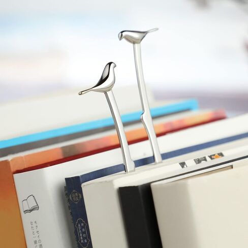 Metal Bookmarks Book Accessories Collective Gift Beautiful Creative Decoration Bookshelf Book Mark (BirdSilver-Style) in Saudi Arabia