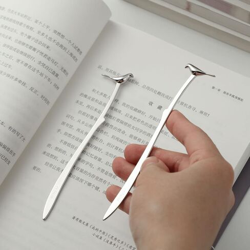 Metal Bookmarks Book Accessories Collective Gift Beautiful Creative Decoration Bookshelf Book Mark (BirdSilver-Style) in Saudi Arabia