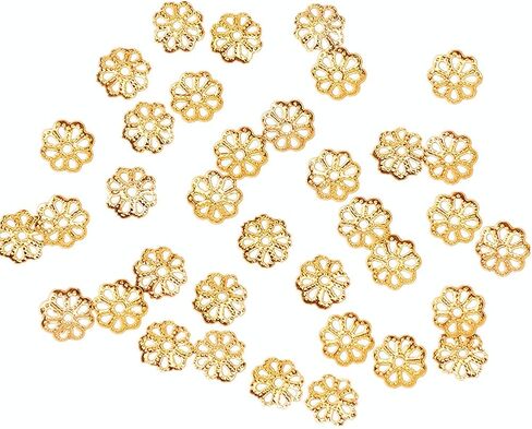 Beautiful Bead 8mm Gold Tone Flower Bead Caps for Jewelry Making (About 500pcs) in Saudi Arabia