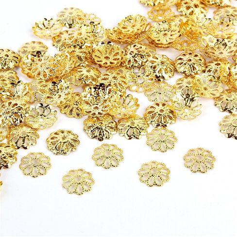 Beautiful Bead 8mm Gold Tone Flower Bead Caps for Jewelry Making (About 500pcs) in Saudi Arabia