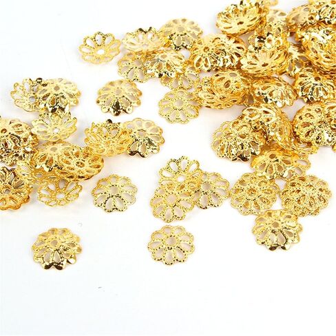 Beautiful Bead 8mm Gold Tone Flower Bead Caps for Jewelry Making (About 500pcs) in Saudi Arabia