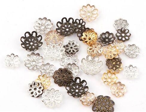 Beautiful Bead 8mm Gold Tone Flower Bead Caps for Jewelry Making (About 500pcs) in Saudi Arabia