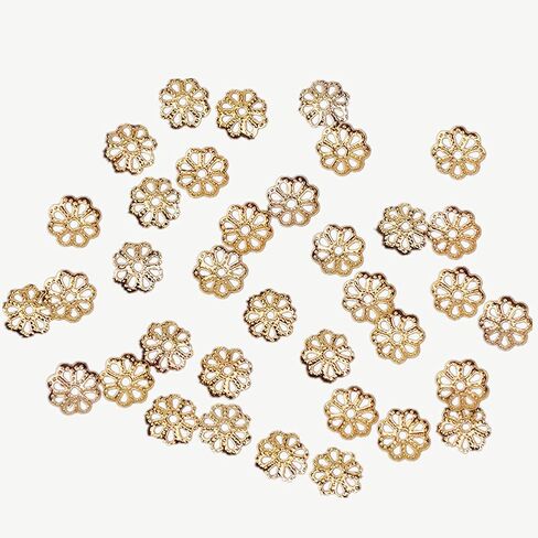 Beautiful Bead 8mm Gold Tone Flower Bead Caps for Jewelry Making (About 500pcs) in Saudi Arabia