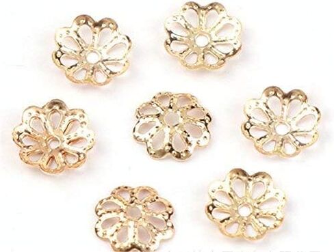 Beautiful Bead 8mm Gold Tone Flower Bead Caps for Jewelry Making (About 500pcs) in Saudi Arabia