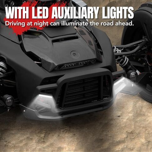 Front Bumper Guard with LED Lights for Can Am Ryker 600, 900, Rally All Models, A & UTV PRO Front Vehicle Protection Brush Guard Protector with LED Accent Light Accessories, Replace OEM # 219401108 in Saudi Arabia