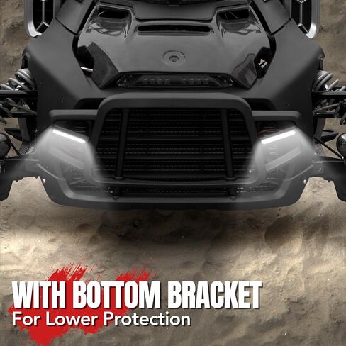 Front Bumper Guard with LED Lights for Can Am Ryker 600, 900, Rally All Models, A & UTV PRO Front Vehicle Protection Brush Guard Protector with LED Accent Light Accessories, Replace OEM # 219401108 in Saudi Arabia