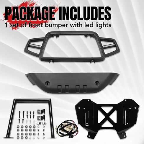 Front Bumper Guard with LED Lights for Can Am Ryker 600, 900, Rally All Models, A & UTV PRO Front Vehicle Protection Brush Guard Protector with LED Accent Light Accessories, Replace OEM # 219401108 in Saudi Arabia