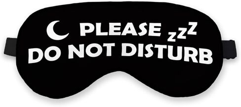 Please Do Not Disturb Funny Eye Mask for Women Man, Black Silk Sleep Mask Blackout Eye Mask for Sleeping Travel Nap Meditation, Adjustable Straps Soft Lightweight Blindfold Sleeping Eye Cover in Kuwait