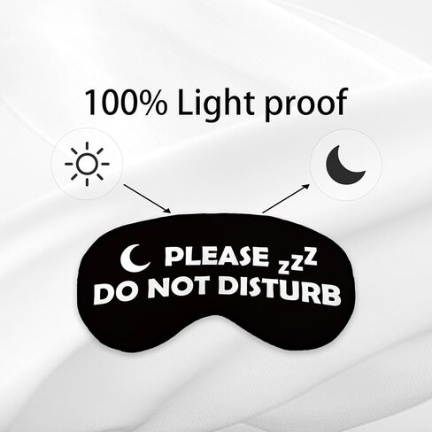 Please Do Not Disturb Funny Eye Mask for Women Man, Black Silk Sleep Mask Blackout Eye Mask for Sleeping Travel Nap Meditation, Adjustable Straps Soft Lightweight Blindfold Sleeping Eye Cover in Kuwait