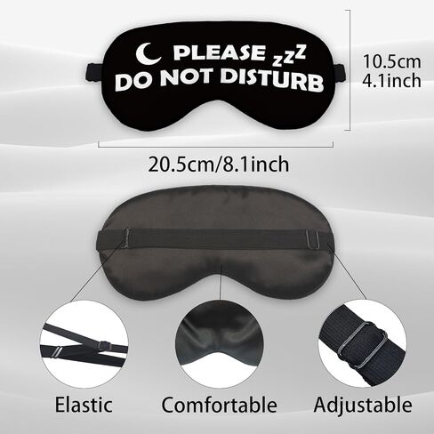 Please Do Not Disturb Funny Eye Mask for Women Man, Black Silk Sleep Mask Blackout Eye Mask for Sleeping Travel Nap Meditation, Adjustable Straps Soft Lightweight Blindfold Sleeping Eye Cover in Kuwait