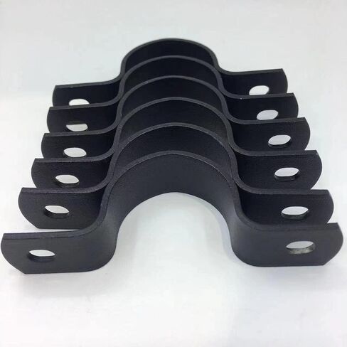 Black Durable U-Clamps Metal Pipe Clamps Double Hole Double Hole Pipe Strap DIY U-Bracket (Pack of 6) (1 INCH) in Saudi Arabia