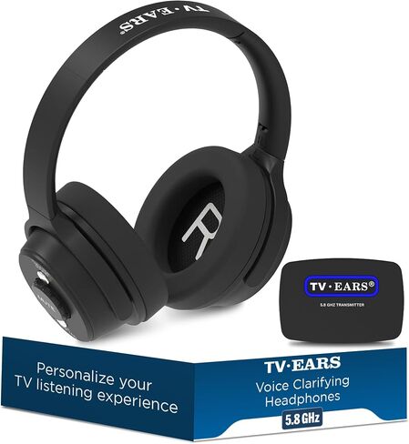 TV · EARS 5.8 GHz Wireless Headphones System for TV - Voice Clarifying for Listening & Watching Experience with Rechargeable Batteries, Adjustable Sound, Compatible with All TVs - Range up to 100 Feet in Saudi Arabia