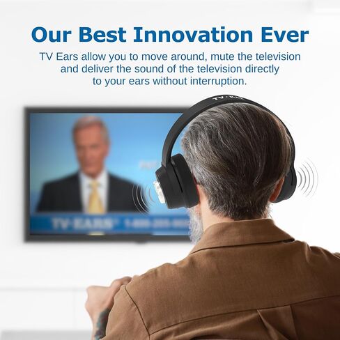 TV · EARS 5.8 GHz Wireless Headphones System for TV - Voice Clarifying for Listening & Watching Experience with Rechargeable Batteries, Adjustable Sound, Compatible with All TVs - Range up to 100 Feet in Saudi Arabia