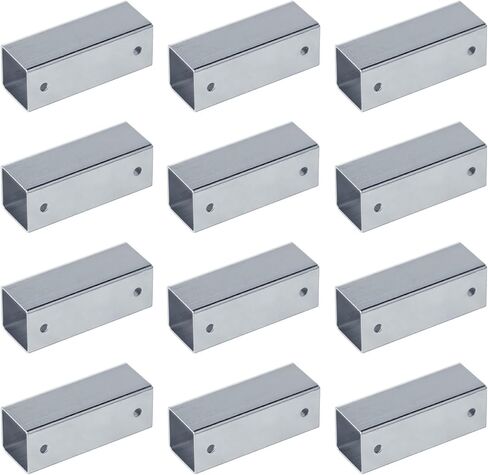 12 PCS 1-1/4" X 1-1/4" Slip Square Tube Coupler, Straight Line Square Tube Connector Heavy Duty Galvanized Square Tube Fittings Fence End Rail Clamps for 31.8 mm Square Pipe, Thickness 1.2mm in Saudi Arabia