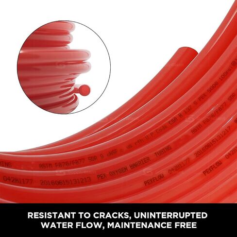 Pex-A Tubing 1 Inch x 100 Feet PEX Pipe, Oxygen Barrier Flexible Water Tubing for Hydronic Radiant Floor Heating, 1" PEX Tubing Coil, Red in Saudi Arabia