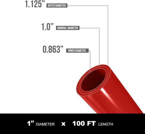 Pex-A Tubing 1 Inch x 100 Feet PEX Pipe, Oxygen Barrier Flexible Water Tubing for Hydronic Radiant Floor Heating, 1" PEX Tubing Coil, Red in Saudi Arabia