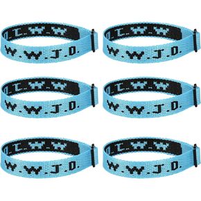 6PCS WWJD Bracelet Bulk, Christian Gifts Adjustable Bracelets, WWJD Jesus Bracelets Pack - What Would Jesus Do Bracelet for Men Women