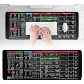 Quick Key Super Large Anti-Slip Keyboard Pad - with Office Software Shortcut Key Pattern,Upgraded Extended Large Rubber Base Mouse Smooth Cloth Mouse Pad Desk Mat (31.5 * 11.8In,3mm)