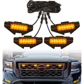 Grill Lights for Nissan Frontier 2022 2023 2024 LED Grill Lights Rapto r Lights for 3rd Gen Frontier Accessories PRO 4X X S SV Front Grille Lights (Yellow)