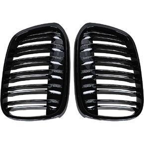 Astra Depot Glossy Black Dual Slats Kidney Grille Compatible with 2016-2018 BMW F48 F49 X1 sDrive18i sDrive20i xDrive25i sDrive16d sDrive18d sDrive20d