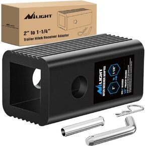 Nilight Trailer Hitch Receiver Extender Adapter Reducer 2 to 1-1/4 Inch Sleeve Convertor Receiver Aluminum Towing Accessories for Tractor Bucket RV Truck Bike Rack Cargo Carriers, 2 Years Warranty
