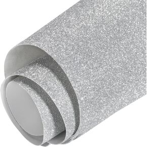 Sparkle Silver Car Vinyl Wrap Glitter Silver Vinyl Wrap Silver Diamond Finished Vehicle DIY Adhesive Vinyl Wrap Roll, 11.81'' x 78.74''