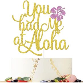 You had Me At Aloha Cake Topper، ديكور زفاف هاواي، غطاء كعكة السيد والسيدة، صيف استوائي على الشاطئ وحفلات الزفاف وحفلات الزفاف