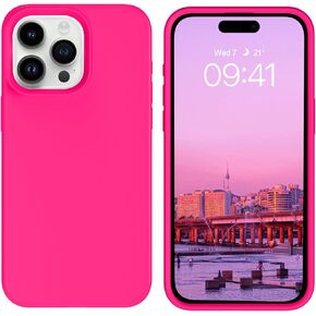 BENTOBEN for iPhone 15 Pro Case, iPhone 15 Pro Phone Case, Soft Silicone Gel Bumper Shockproof Phone Case, Anti-Scratch Protective Case Cover with Microfiber Lining for iPhone 15 Pro 6.1", Hot Pink