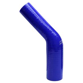 HPS 1" - 1.5" ID, Silicone 45 Degree Elbow Reducer Coupler Hose, High Temp 4-Ply Reinforced, Leg Length on Each Side: 4-1/2", 75 Psi Max. Pressure, SER-8856-BLK, Silicone, Black