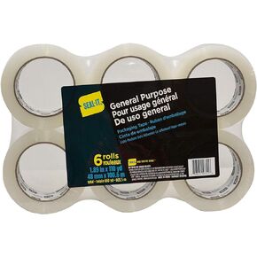 Le Page Seal It All Purpose Tape, 1.88 Inch x 109.4 Yards, 6 Pack (56351)., Clear