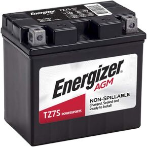 Energizer - ETZ7S TZ7S Motorcycle and Atv 12V Battery, 130 Cold Cranking Amps and 6 Ahr, Replaces: CTZ7S, YTZ7S, M727ZS, YTZ7S, ES-TZ7S, TZ7S, GTZ7SFP, FAITZ7S, MB YTZ7-S, Black