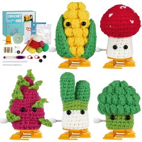 Tokidaring Crochetta Crochet Kit for Beginners - Crochet Starter Kit with Step-by-Step Video Tutorials, Learn to Crochet Kits for Adults and Kids, DIY Knitting Supplies vegetable fruit in Saudi Arabia