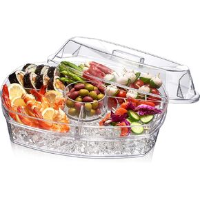 Prodyne Ice Party Platter, 15 1/2" x 11" x 6", Clear