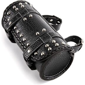 Motorcycle Bags,LILSIS Motorcycle PU Leather Tool Handlebar Bag,Black