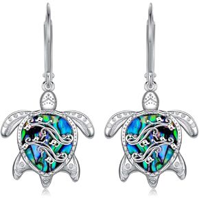 Turtle Earrings S925 Sterling Silver Sea Turtle Earrings for Women Ocean Turtle Earrings Jewelry Gift for Ocean Lover