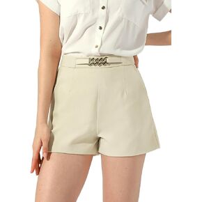 Allegra K Women's Elegant High Waist Zipper with Pockets Straight Leg Summer Shorts
