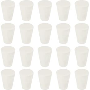 MECCANIXITY Rubber Tapered Plug 27mm to 34mm Solid Test Tubes Bungs Stopper Black for Lab Home 20 Pieces