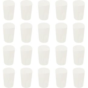 MECCANIXITY سدادة مطاطية مدببة 13 مم إلى 17 مم أنابيب اختبار صلبة سدادة سوداء للمنزل المختبر 20 قطعة