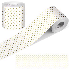 Gold Dot Bulletin Board Borders 65.62 Feet Classroom Borders for Bulletin Board Rolled Polka Dot Bulletin Board Border for Back to School Chalkboard Whiteboard Classroom Office Party Decor