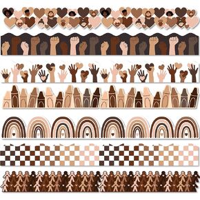 82ft Back to School Diversity Bulletin Board Borders Set Equality Growth Skin Tone Hands Hearts Border Trim for School Classroom Sunday School Office Chalkboard Inclusive Party Wall Decorations