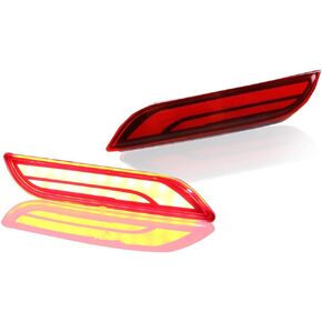 GTINTHEBOX 3D Optic LED Rear Bumper Reflectors Brake Tail Lights and Sequential Turn Signal Lamps for 2018 2019 2020 2021 2022 Toyota Camry - Red Lens