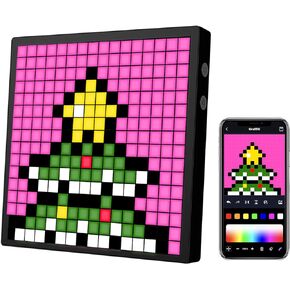LED Pixel Display, 16x16 Programmable Pixel Art Display with APP Control, Smart Digital Clock, Creative Animations, Gaming Accessories lamp for Desk/Wall Room Decor for Kids