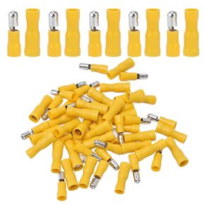 أطراف رصاصة، 540 قطعة موصل مجعد، موصلات سلكية 12-10 AWG، أطراف رصاصة نحاسية معزولة باللون الأصفر من PVC، أطراف طرفية رصاصة من 4 إلى 6 مم²