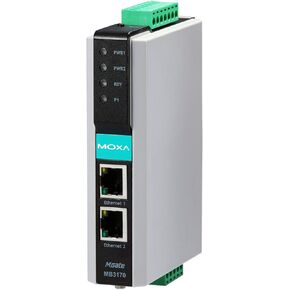 MOXA MGate MB3170-T 1 Port RS-232/422/485 Advanced Modbus TCP to Serial Communication Gateway, 40C +75C.