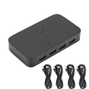 Replacement HDMI KVM Switch 4 in 1 Out Compatible 4 Port HDMI 2.0 PC Host Laptop Shared USB Keyboard Mouse Monitor with Hub Selector Switch Box 4K30HZ 3840@2160