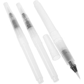 EXCEART 3pcs Watercolor Pens Art Supplies Water Brush Pen Reusable Painting Tool Water Color Painting Brush Art Painting Pen Refillable Water Color Brush Watercolor Brush Pen Stick Filling