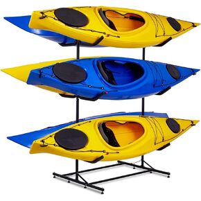 kayak Storage Rack, Heavy Duty Freestanding Storage for Six Kayak, SUP, Canoe & Paddleboard for Indoor, Outdoor, Garage, Shed, or Dock,