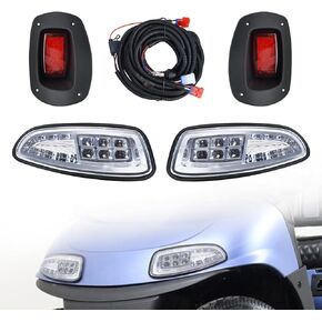 LED Head Tail Light Kit For EZGO RXV 2008-2015 Gas or Electric Golf Cart Models Replace 12V Front Rear Light Kit Assembly For EZGO RXV